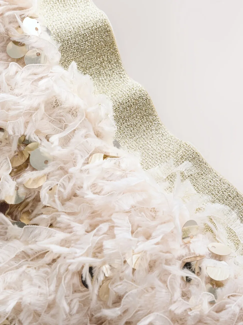 Cream Fluffy Sequin Skirt (3-16yrs)