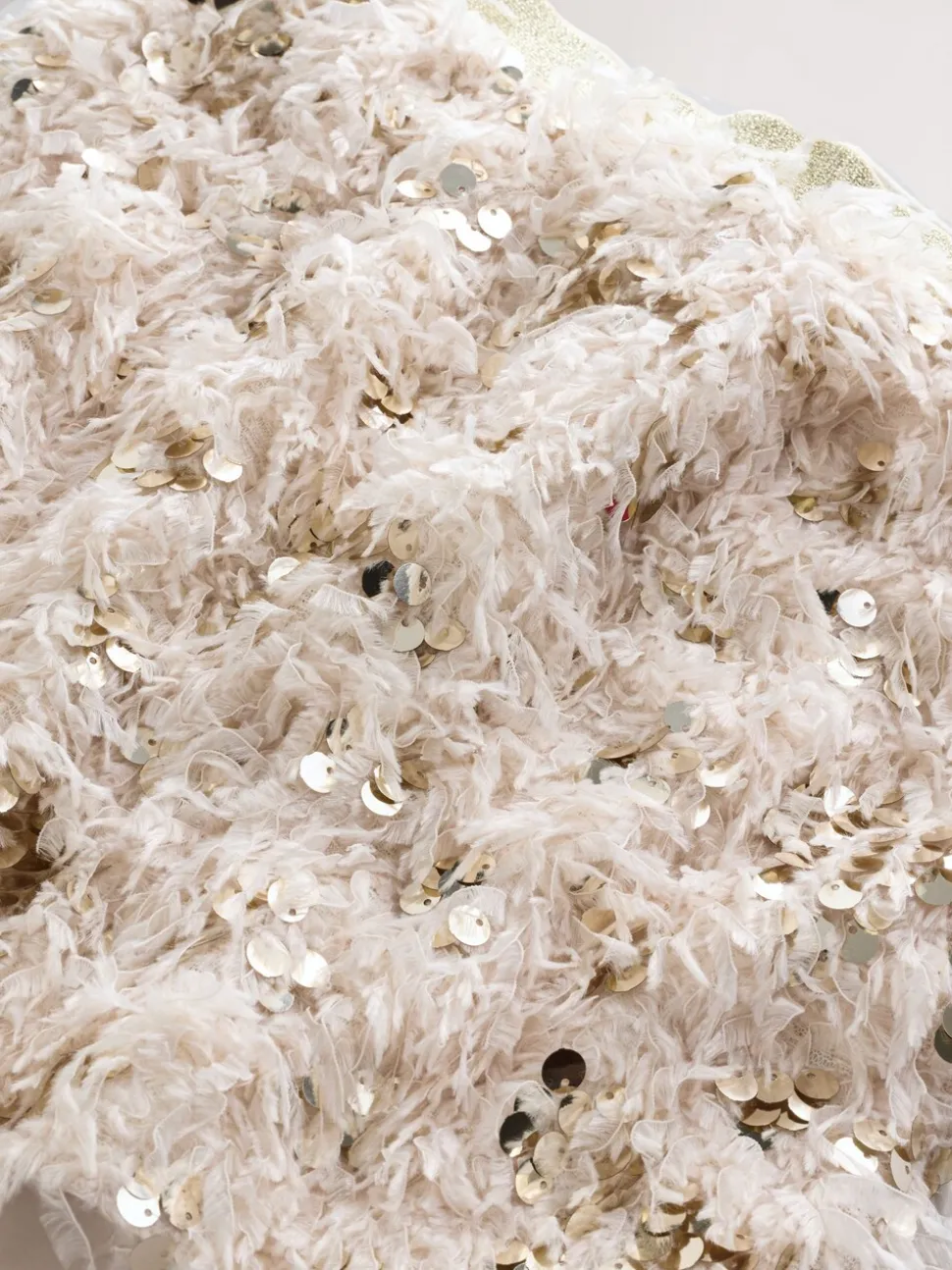 Cream Fluffy Sequin Skirt (3-16yrs)