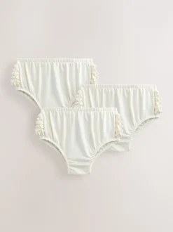 Cream Frill Baby Jersey Knickers 3 Pack (0mths-2yrs)