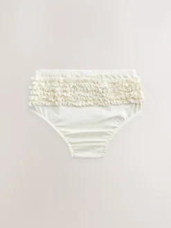 Cream Frill Baby Jersey Knickers 3 Pack (0mths-2yrs)