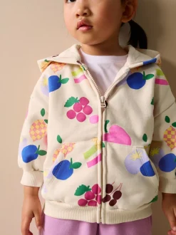 Cream Fruit Zip Through Hoodie (3mths-7yrs)