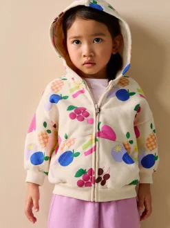 Cream Fruit Zip Through Hoodie (3mths-7yrs)