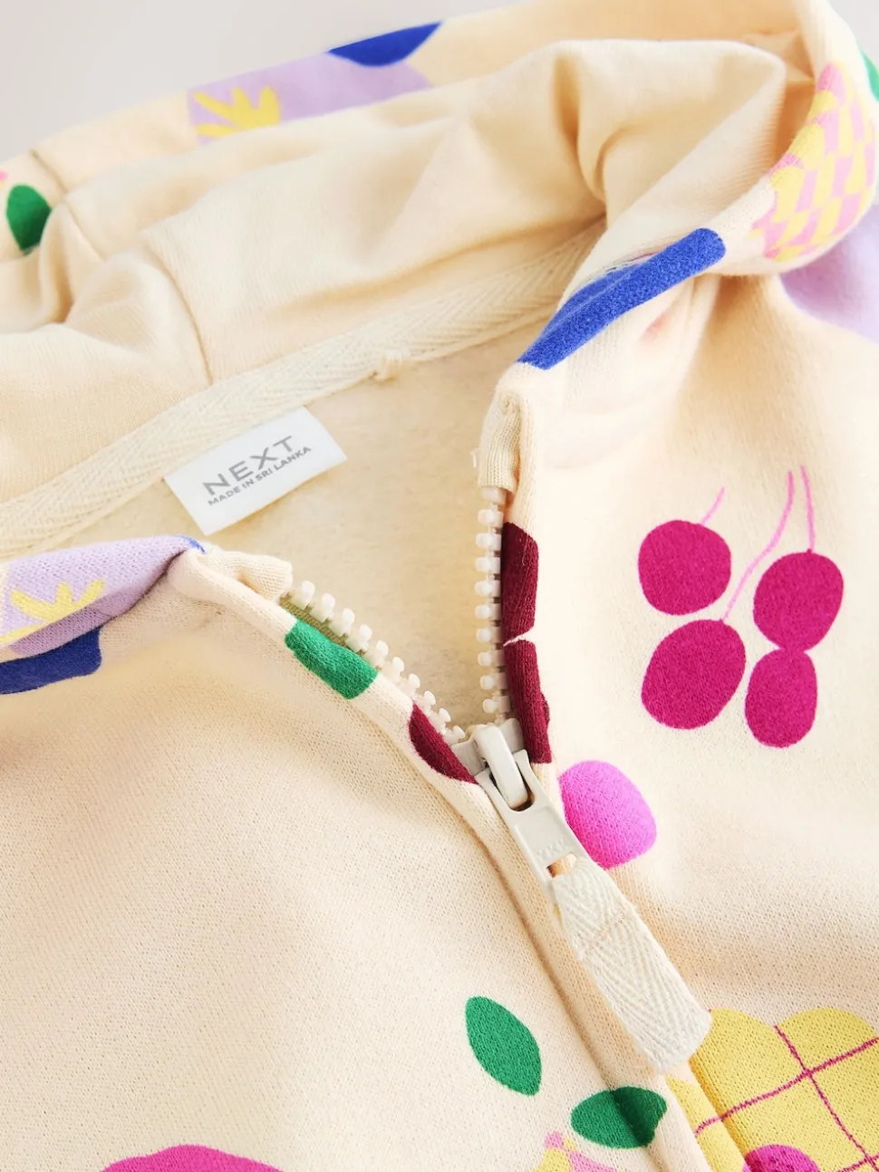 Cream Fruit Zip Through Hoodie (3mths-7yrs)