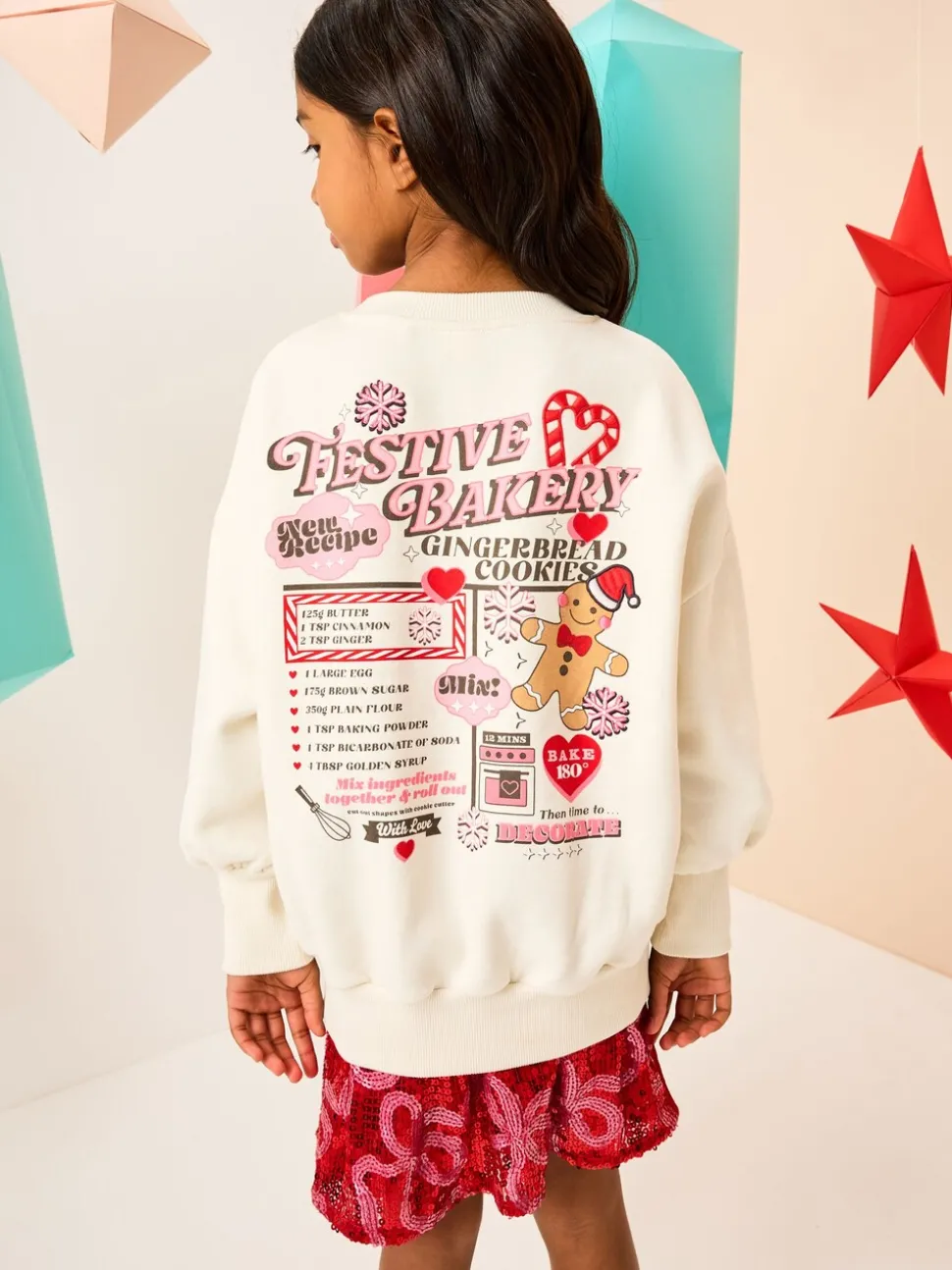 Cream Gingerbread Festive Baking Christmas Sweatshirt (3-16yrs)
