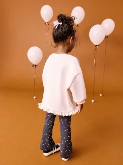 Cream Halloween Witch Frill Hem Sweatshirt & Flare Leggings Set (3mths-7yrs)