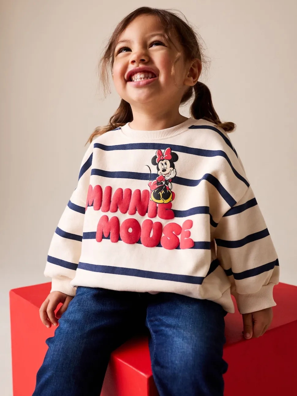 Cream Minnie Mouse Sweatshirt (3mths-7yrs)
