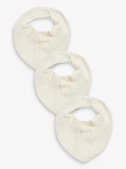Cream Muslin Baby Dribble Bibs 3 Pack