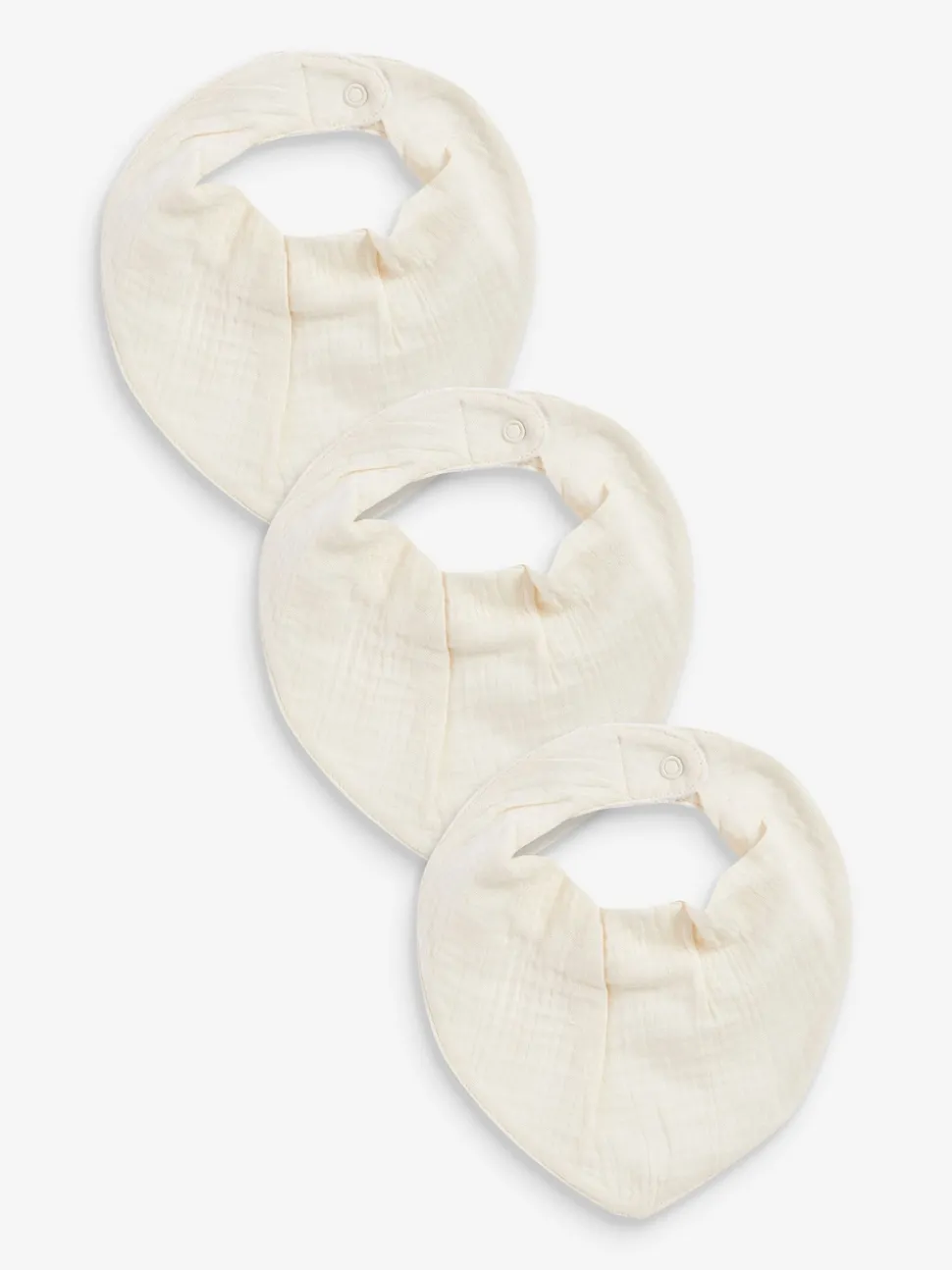 Cream Muslin Baby Dribble Bibs 3 Pack