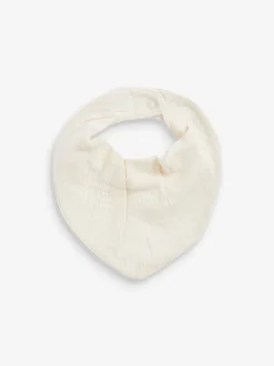 Cream Muslin Baby Dribble Bibs 3 Pack