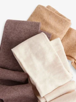 Cream/Neutral 3 Pack Cotton Rich Tights