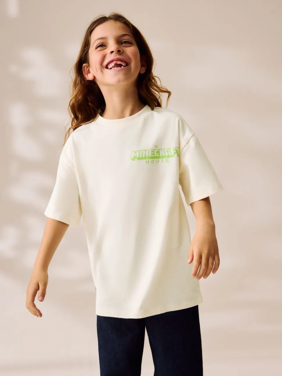 Cream Oversized Graphic Print T-Shirt (3-16yrs)