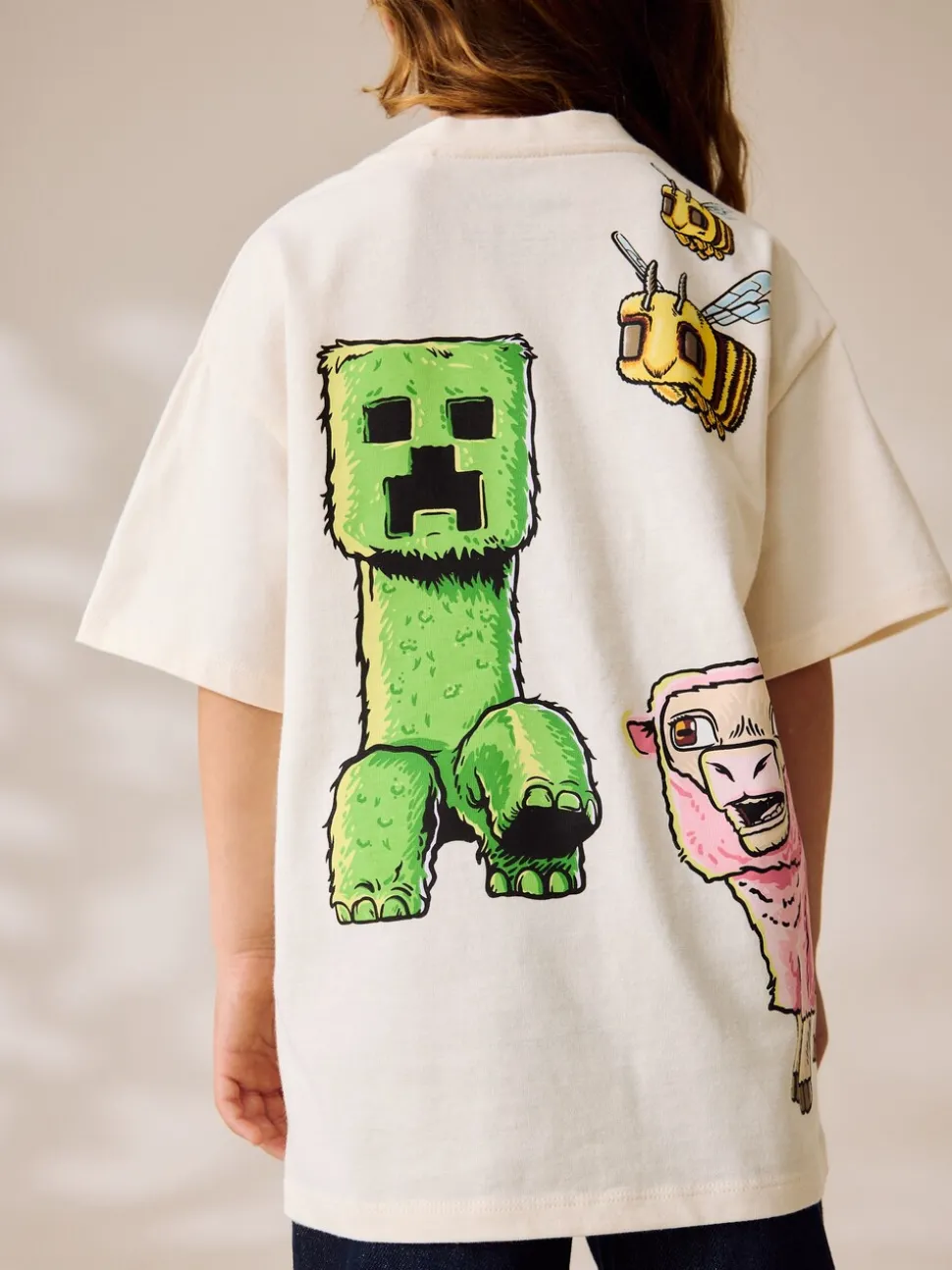 Cream Oversized Graphic Print T-Shirt (3-16yrs)