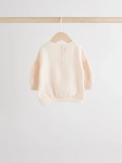 Cream/Pink Baby Sweatshirt & Joggers 6 Piece Set (0mths-2yrs)