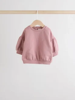 Cream/Pink Baby Sweatshirt & Joggers 6 Piece Set (0mths-2yrs)