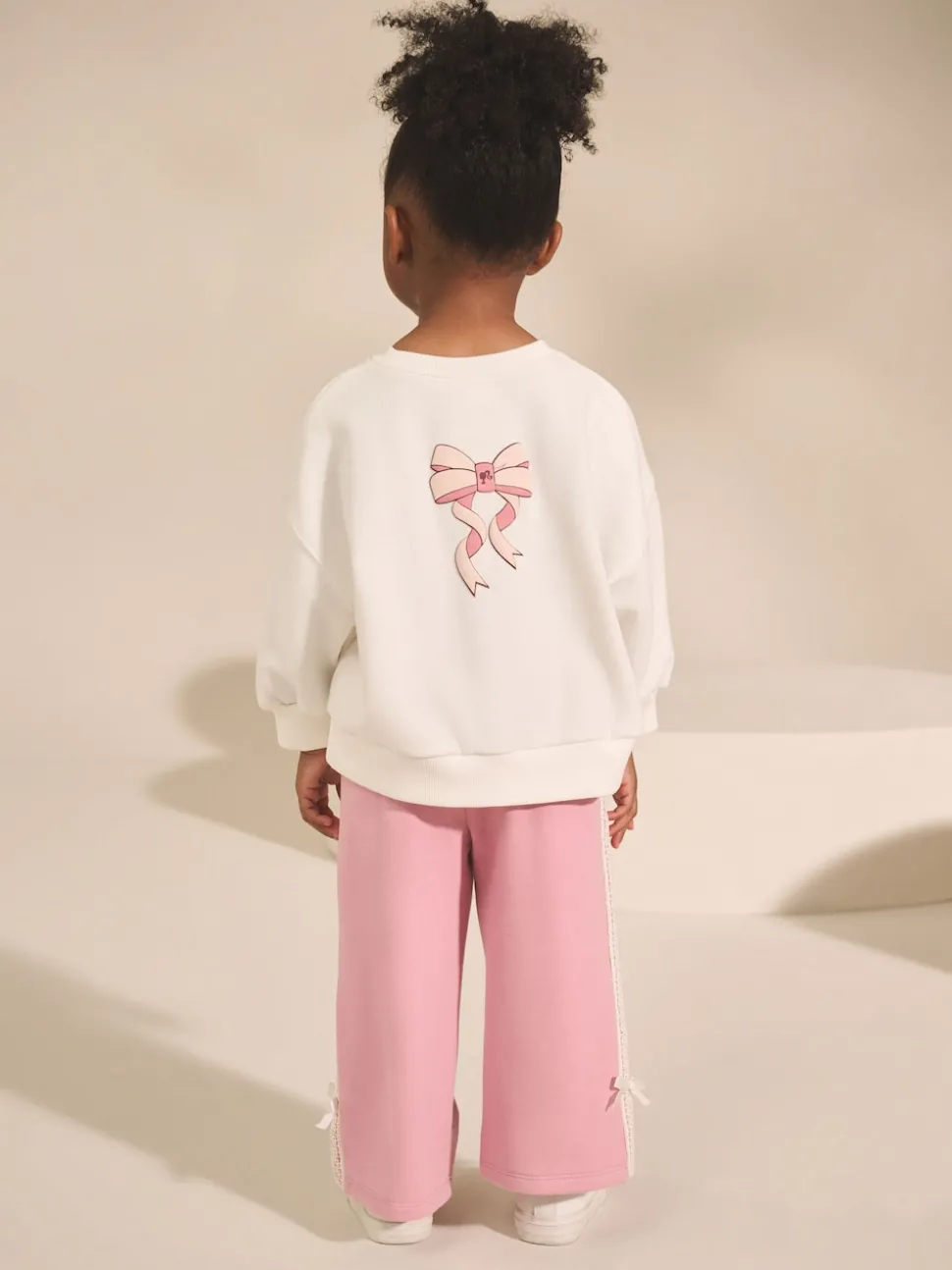 Cream/Pink Barbie Sweatshirt & Wide Leg Joggers Set (3mths-7yrs)