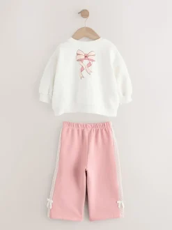 Cream/Pink Barbie Sweatshirt & Wide Leg Joggers Set (3mths-7yrs)