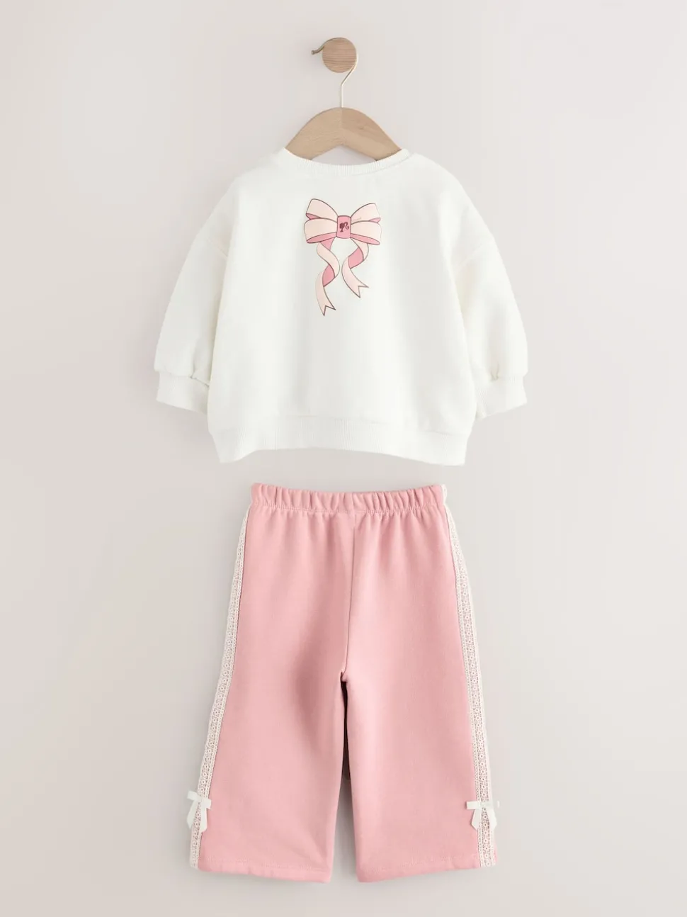 Cream/Pink Barbie Sweatshirt & Wide Leg Joggers Set (3mths-7yrs)