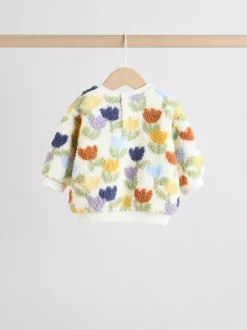 Cream/Purple Tulip Baby Fleece Tops and Leggings Set 2 Piece (0mths-2yrs)