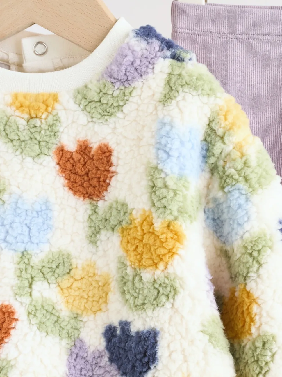 Cream/Purple Tulip Baby Fleece Tops and Leggings Set 2 Piece (0mths-2yrs)
