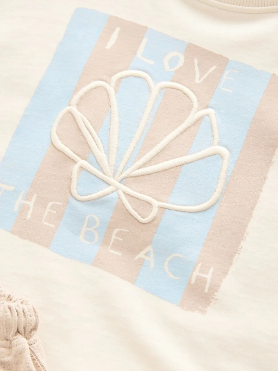 Cream Shell 100% Cotton T-Shirt and Shorts Set (3mths-7yrs)