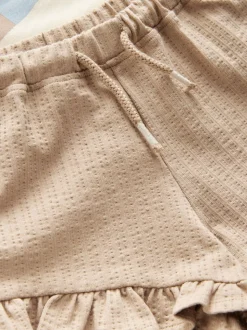 Cream Shell 100% Cotton T-Shirt and Shorts Set (3mths-7yrs)