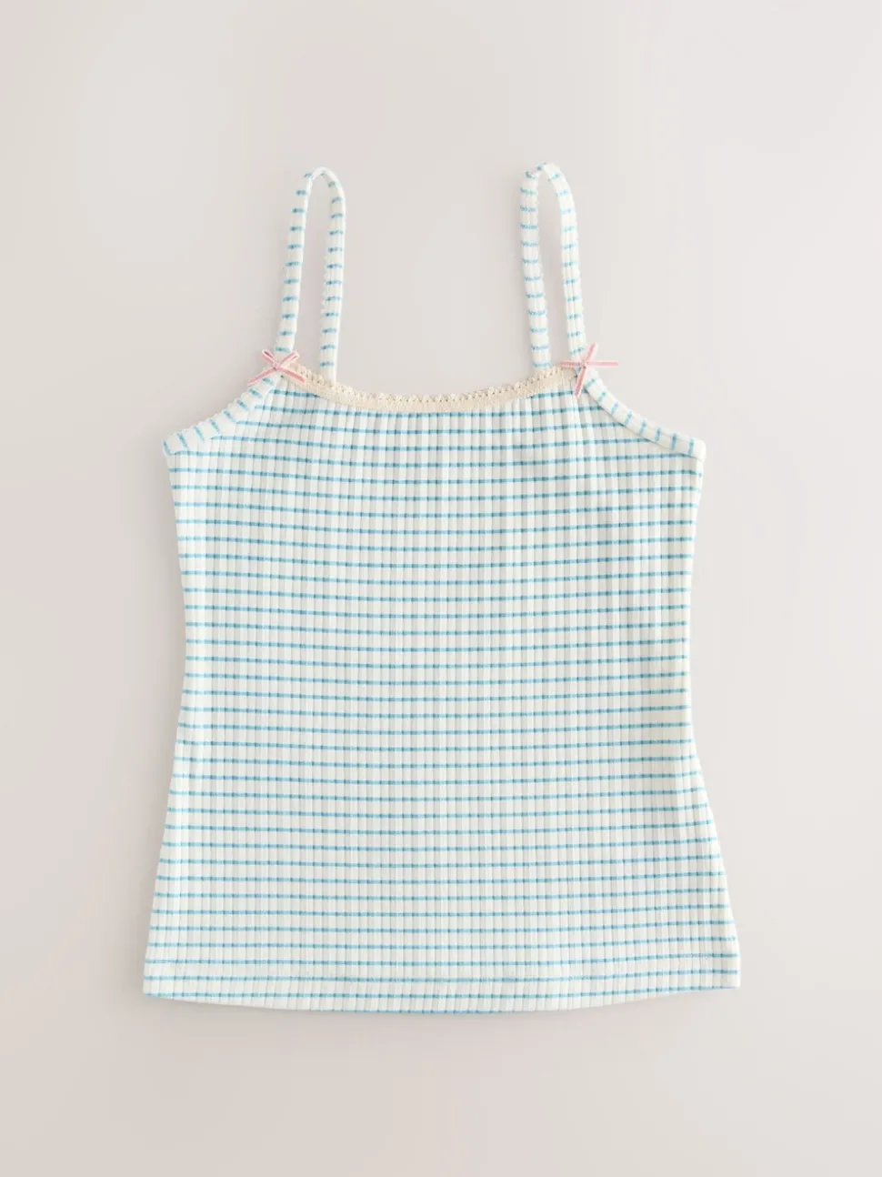 Cream Strappy Textured Cami Vests 3 Pack (1.5-16yrs)