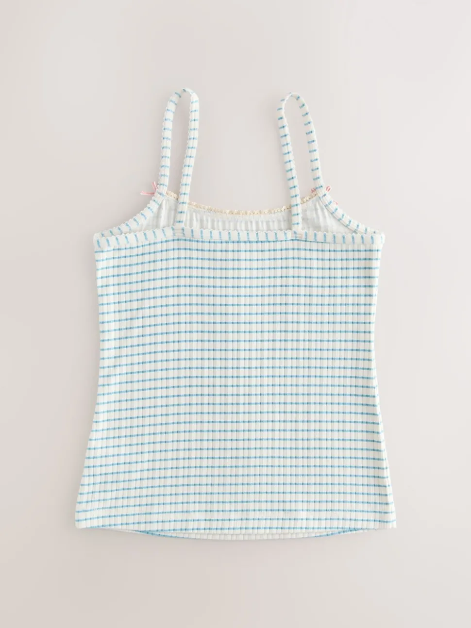 Cream Strappy Textured Cami Vests 3 Pack (1.5-16yrs)
