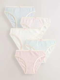 Cream Stripe Bikini Briefs 5 Pack (1.5-16yrs)