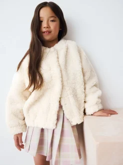 Cream Sunflower Borg Jacket (3-16yrs)