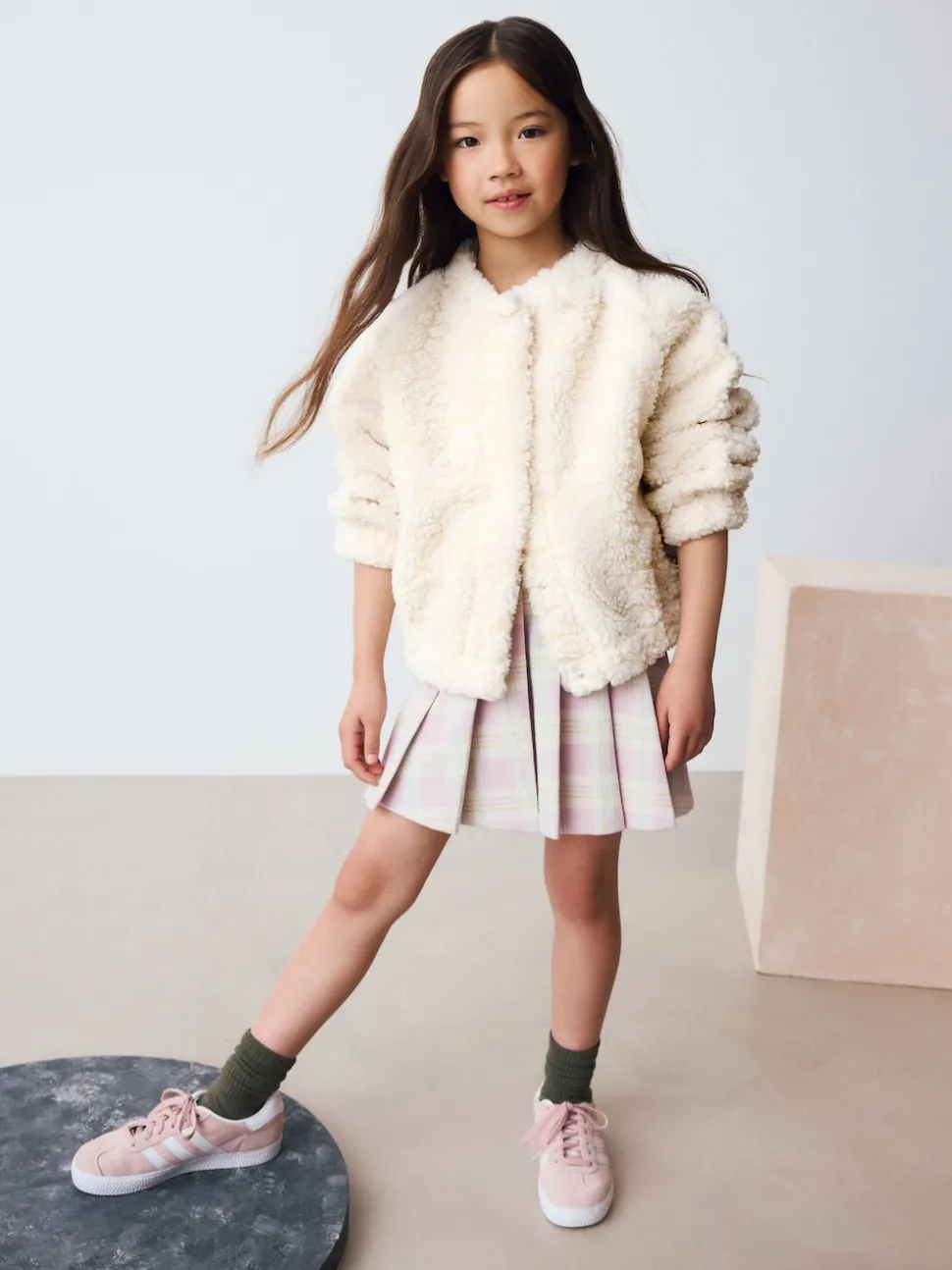 Cream Sunflower Borg Jacket (3-16yrs)