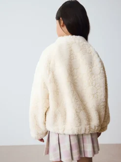 Cream Sunflower Borg Jacket (3-16yrs)