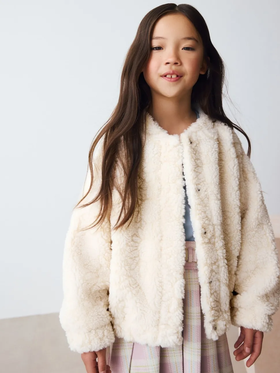 Cream Sunflower Borg Jacket (3-16yrs)