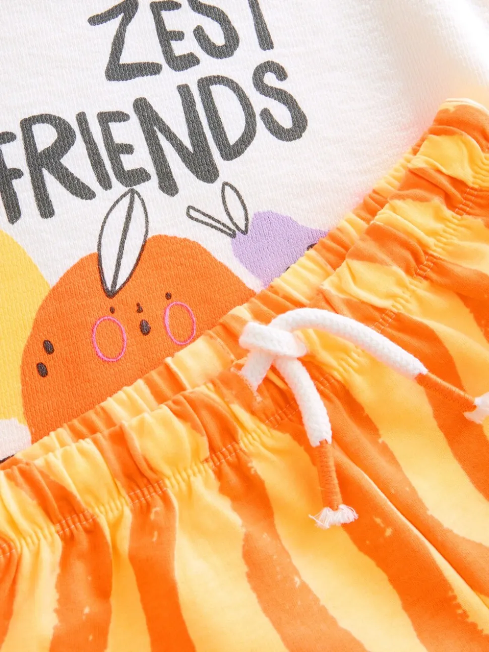 Cream Zest Friends Fruit Top & Shorts Set (3mths-7yrs)