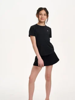 Danskin Cross Front Tennis Black Skirt With Built In Shorts