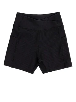 Danskin Ribbed High Waist V-Shape Waistband Black Shorts