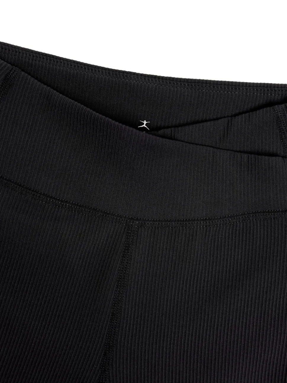Danskin Ribbed High Waist V-Shape Waistband Black Shorts