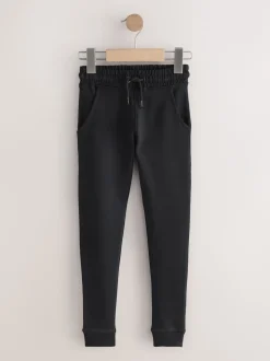 Dark Black Longer Length Skinny Fit Joggers (3-16yrs)