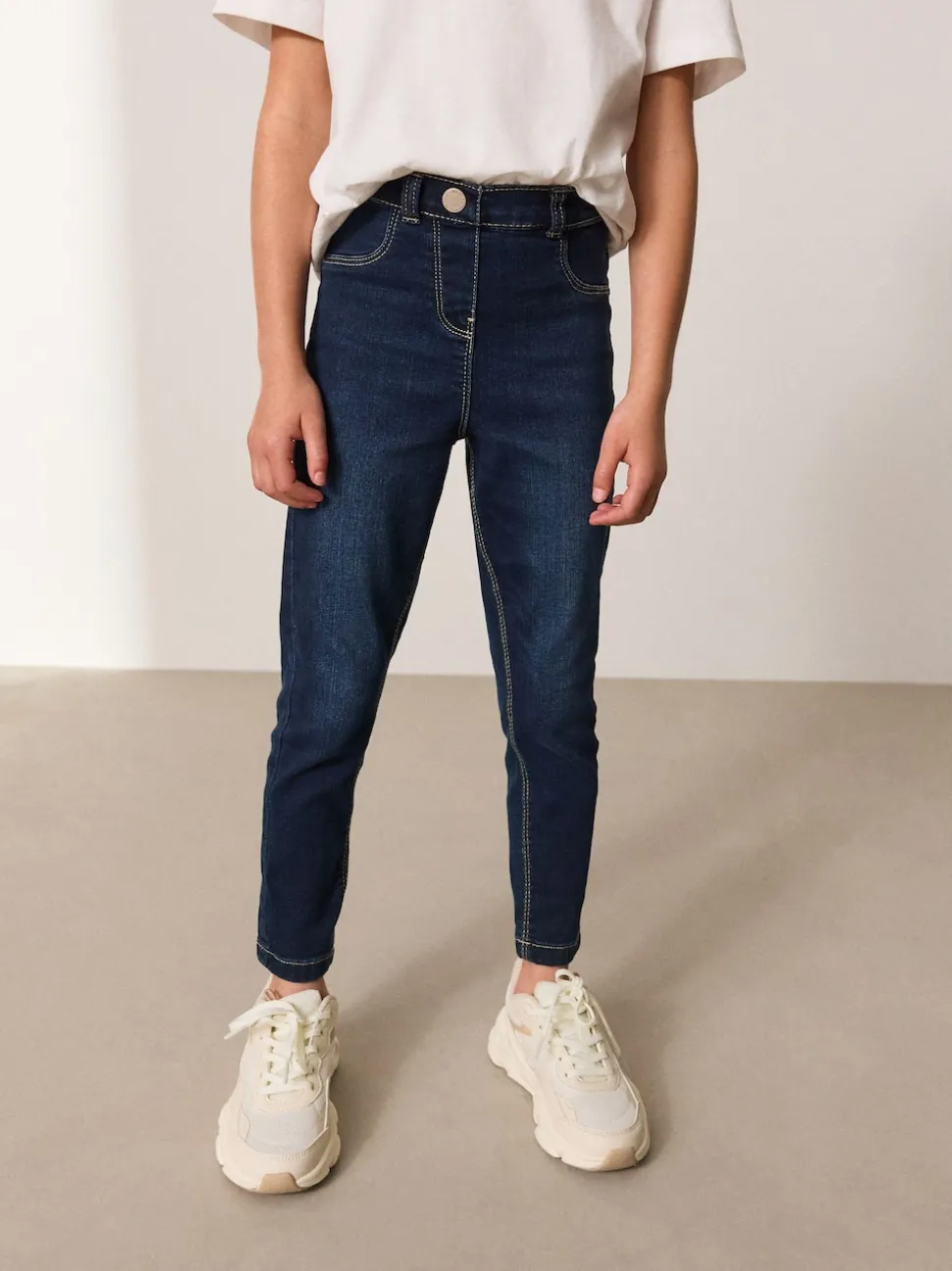 Dark Blue Regular Length Stretch Jeggings (3-16yrs)