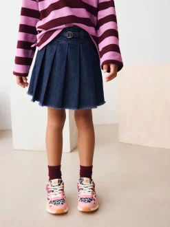 Dark Wash Denim Pleated Skirt (3-16yrs)