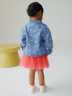 Dark Wash Star Jaquard Denim Jacket (3mths-7yrs)