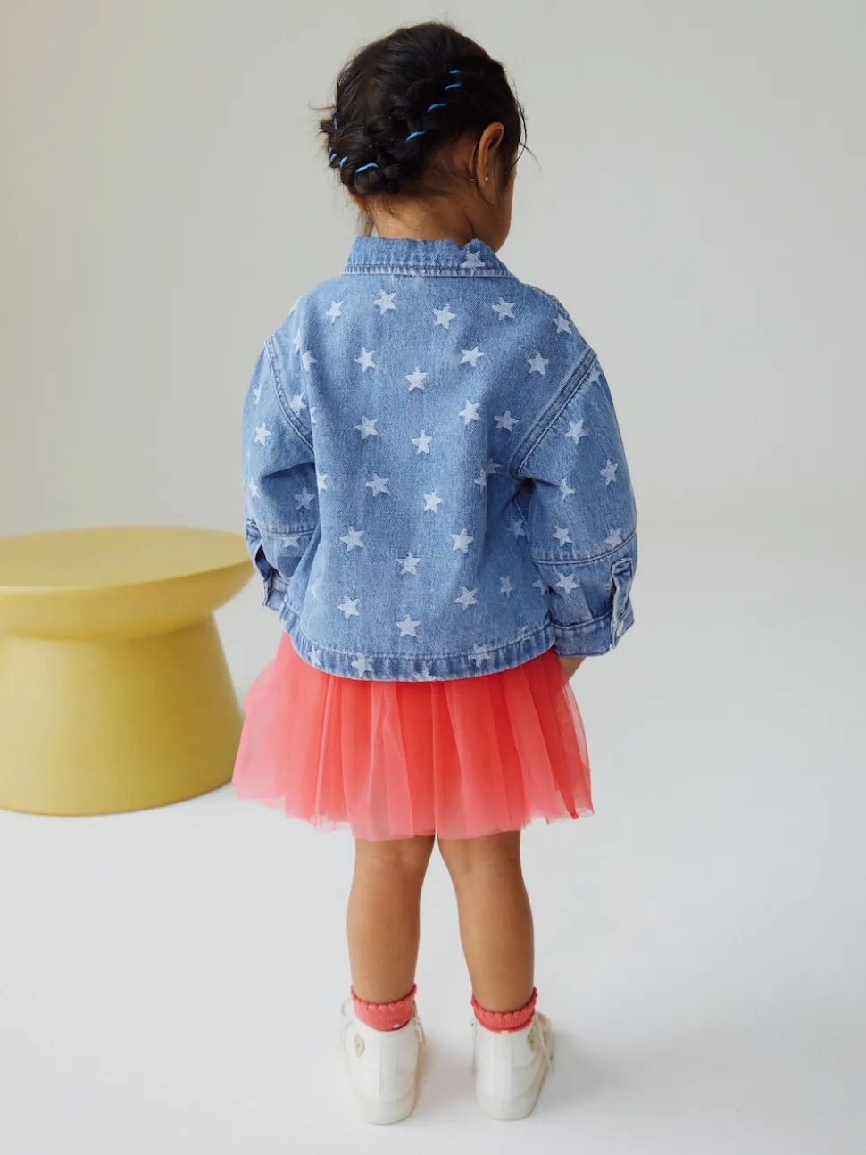 Dark Wash Star Jaquard Denim Jacket (3mths-7yrs)