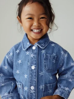 Dark Wash Star Jaquard Denim Jacket (3mths-7yrs)