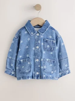 Dark Wash Star Jaquard Denim Jacket (3mths-7yrs)