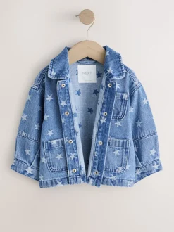 Dark Wash Star Jaquard Denim Jacket (3mths-7yrs)