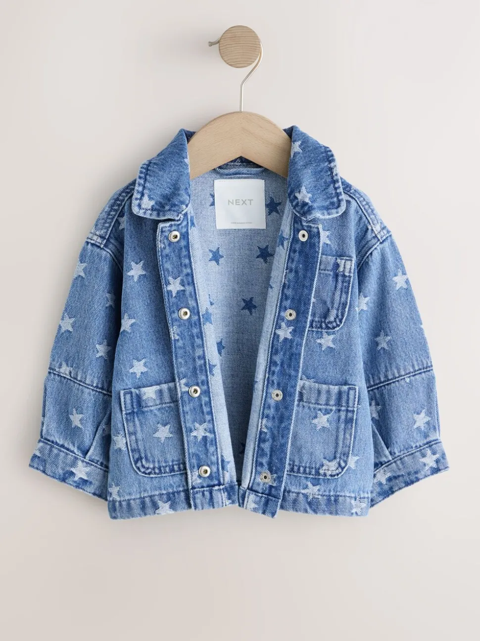 Dark Wash Star Jaquard Denim Jacket (3mths-7yrs)