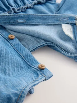 Denim Blue Baby Bloomer Rompers Set 2 Piece with Tights (0mths-3yrs)