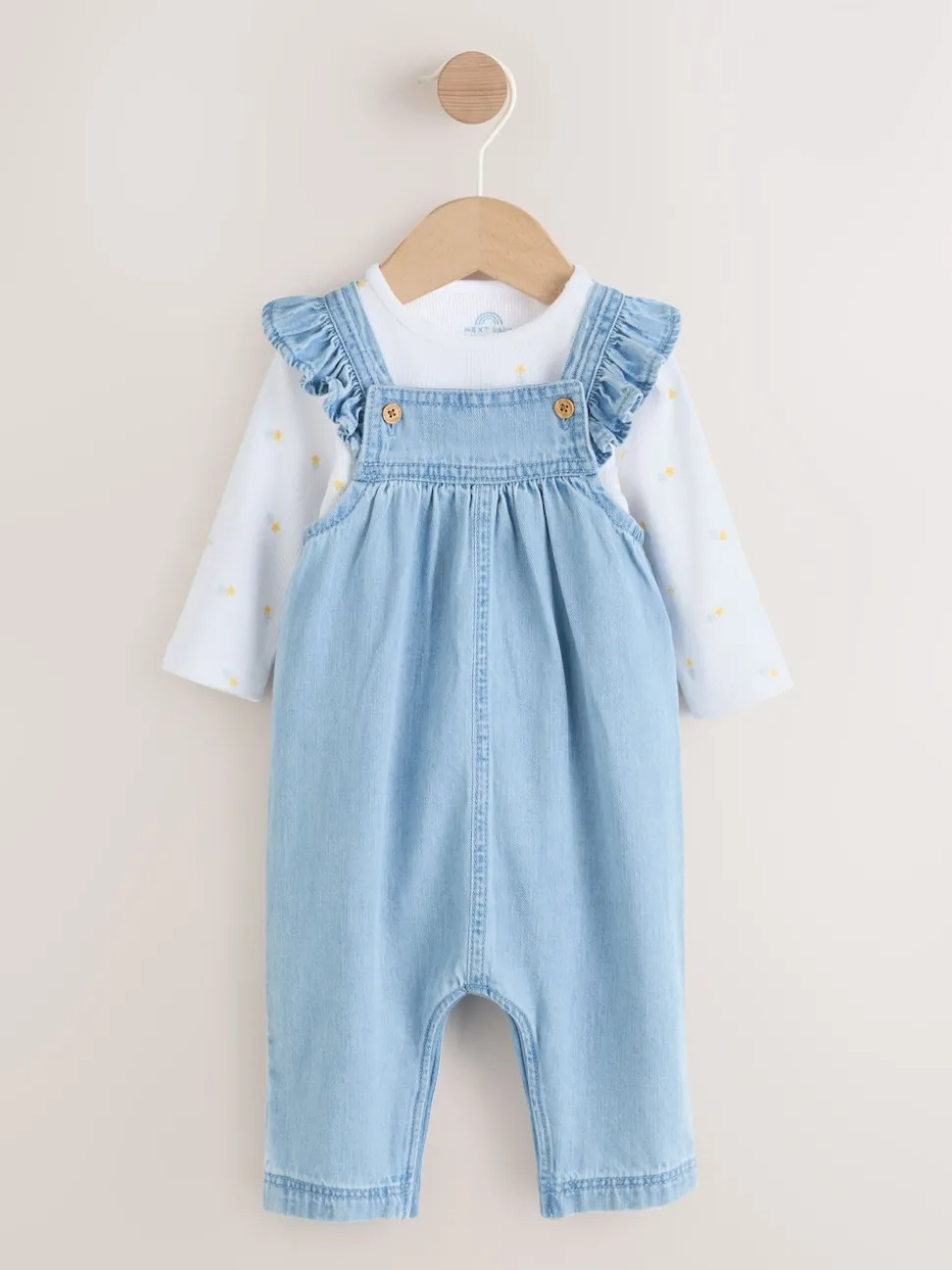 Denim Dungarees and Long Sleeve Bodysuit Set 2 Piece (0mths-3yrs)