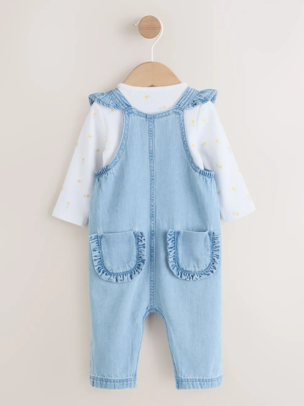 Denim Dungarees and Long Sleeve Bodysuit Set 2 Piece (0mths-3yrs)