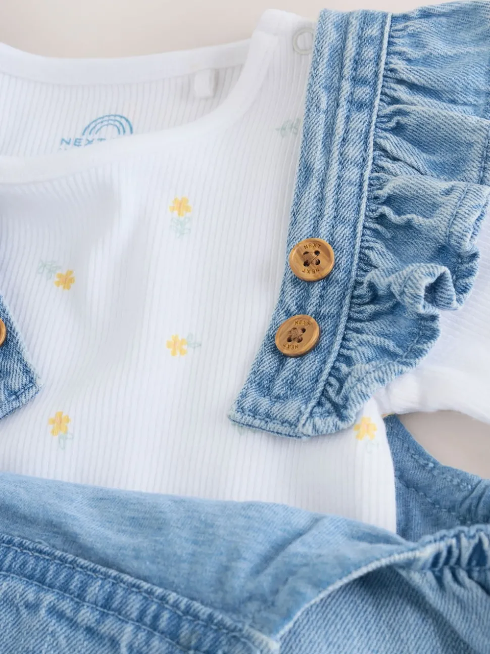 Denim Dungarees and Long Sleeve Bodysuit Set 2 Piece (0mths-3yrs)