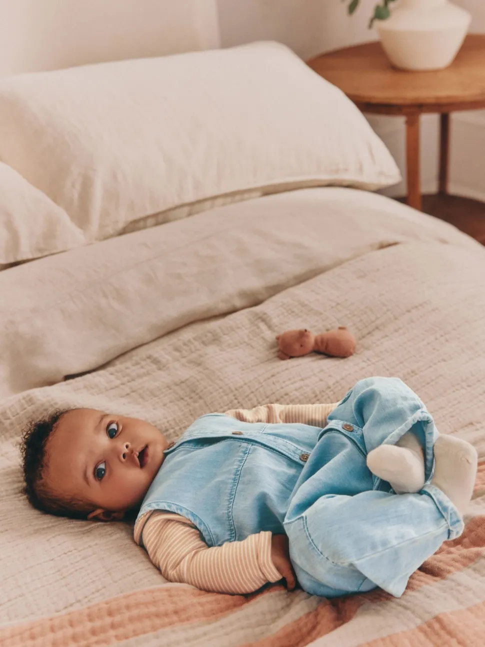 Denim Blue Dungaree and Bodysuit Baby Set (0mths-2yrs)